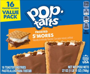 KELLOGG'S POP TARTS  'S'mores' Toaster Pastries  768 gr